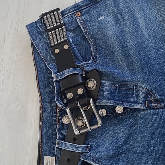 Johnny B Goods Black Heavy-duty Studded Hand Made Belt Genuine Leather Canadian - Picture 1 of 8